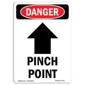 Signmission OSHA Danger Sign, Pinch Point, 14in X 10in Decal, 10" W, 14" L, Portrait, Pinch Point OS-DS-D-1014-V-1719